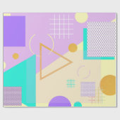 Geometrische gele print cadeaupapier (Vlak)