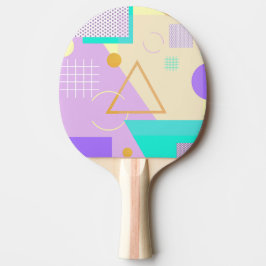 Geometrische gele print tafeltennisbatje