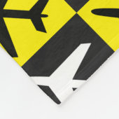 Geometrische gele vliegende straalvliegtuigen fleece deken (Hoek)