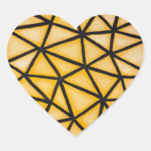 Geometrische gele vorm hart sticker (Voorkant)