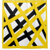 Geometrische gele zwarte streep douchegordijn (Voorkant)