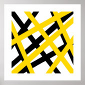 Geometrische gele zwarte streep poster (Voorkant)