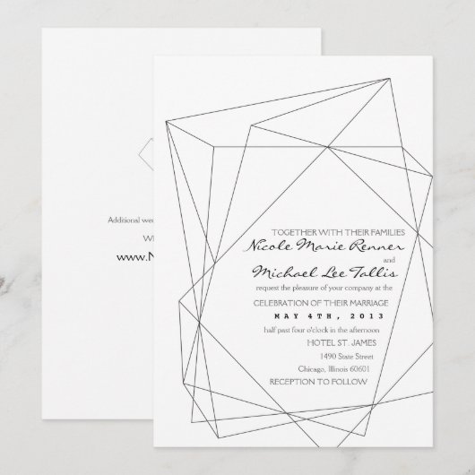 Geometrische Gemstone Weddenschap Kaart (Voorkant / Achterkant)