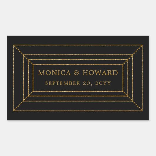 Geometrische Gemstone Wedding Rechthoekige Sticker (Voorkant)