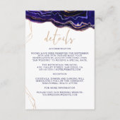 Geometrische geode Deep Blue Agate Weddenschap Det Informatiekaartje (Voorkant)