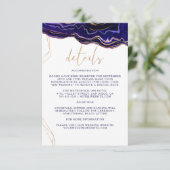 Geometrische geode Deep Blue Agate Weddenschap Det Informatiekaartje (Staand voorkant)