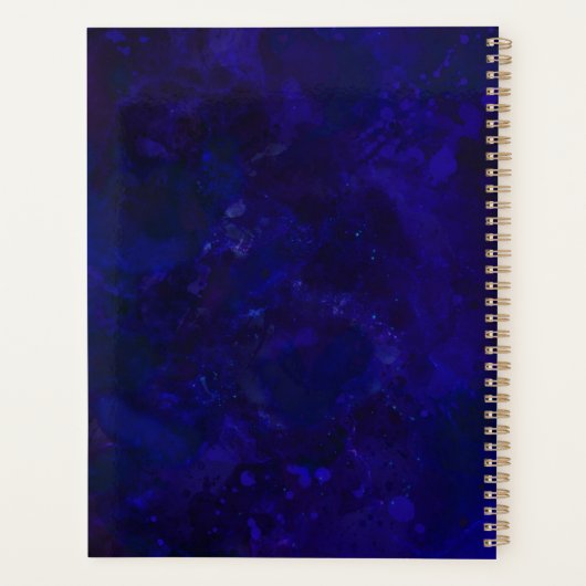 Geometrische geode Deep Blue Roos Gold Agate Weddi Planner (Achterkant)