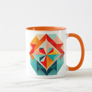 Geometrische geometrische afbeelding met symmetris mok