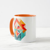 Geometrische geometrische afbeelding met symmetris mok (Voorkant links)