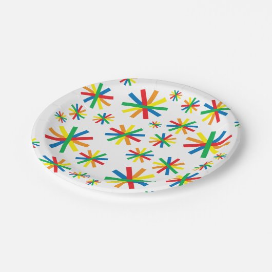 Geometrische geometrische kunst met kleurrijke geo papieren bordje (Gekanteld)