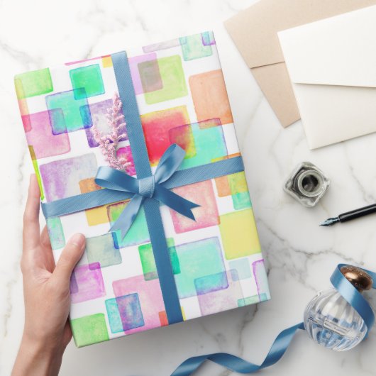 Geometrische geometrische Waterverf van pasta's Mo Cadeaupapier (Geschenken)