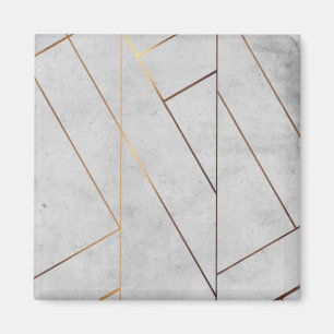 Geometrische geperoniseerde grijze marmer magneet