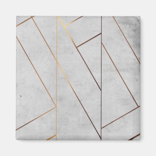 Geometrische geperoniseerde grijze marmer magneet (Voorkant)