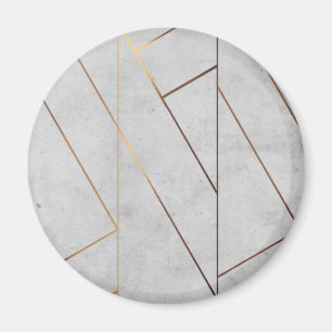 Geometrische geperoniseerde grijze marmer magneet