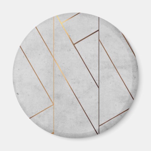 Geometrische geperoniseerde grijze marmer magneet (Voorkant)