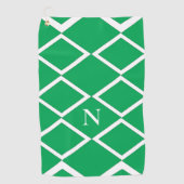 Geometrische gepersonaliseerde Groene Diamond Drie Golfhanddoek (Voorkant)