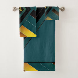 Geometrische gestreepte badhanddoek set bad handdoek