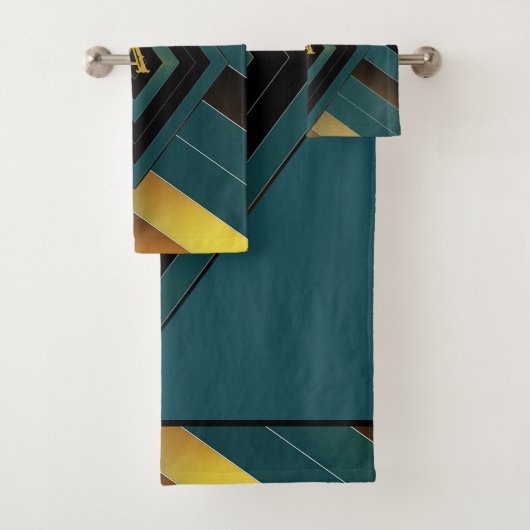 Geometrische gestreepte badhanddoek set bad handdoek (Insitu)