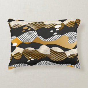 Geometrische getextureerde abstracte golven in met accent kussen
