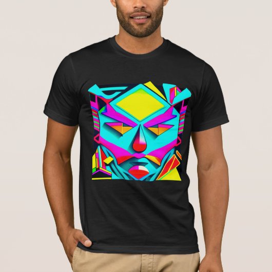 Geometrische gezichtskunst - Abstract 3D-ontwerp T-shirt (Voorkant)
