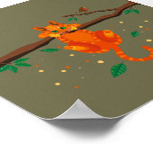 Geometrische Ginger Cat illustration Poster (Hoek)