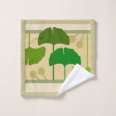 Geometrische Ginkgo Patroon voor kunstwerken Bad Handdoek (Wasdoekje)