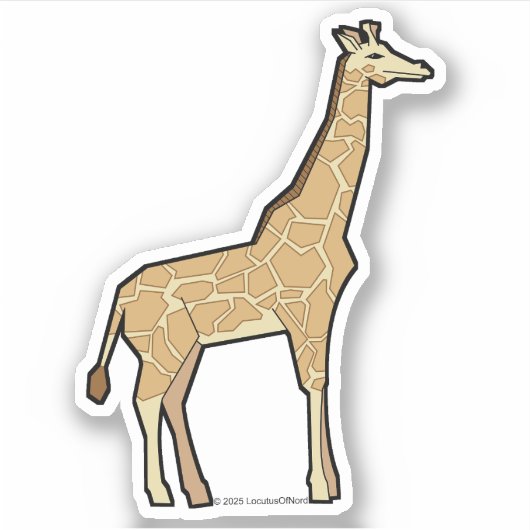 Geometrische Giraffe Sticker (Voorkant)