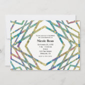 Geometrische Glam Colors & Gold Party Invitations Kaart (Voorkant)