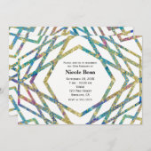 Geometrische Glam Colors & Gold Party Invitations Kaart (Voorkant / Achterkant)