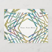 Geometrische Glam-kleuren en Gold Custom Chic Part Aankondigingskaart (Voorkant / Achterkant)