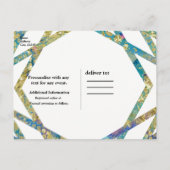 Geometrische Glam-kleuren en Gold Custom Chic Part Aankondigingskaart (Achterkant)