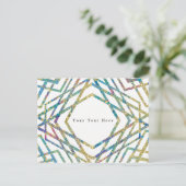 Geometrische Glam-kleuren en Gold Custom Chic Part Aankondigingskaart (Staand voorkant)