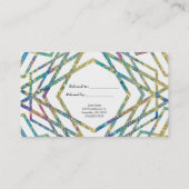 Geometrische glam kleuren & goud chique Verwijs ee Aanbevelingskaartje (Achterkant)