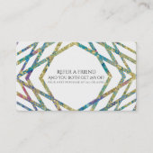 Geometrische glam kleuren & goud chique Verwijs ee Aanbevelingskaartje (Voorkant)