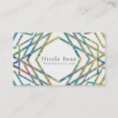 Geometrische Glam Kleuren & Goud Custom Chic Moder Visitekaartje (Voorkant)