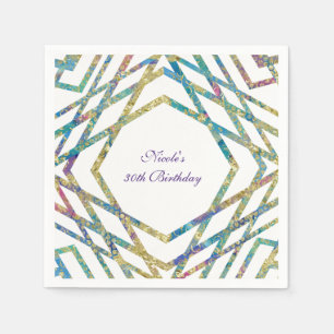 Geometrische Glam Kleuren & Gouden Aangepaste Chic Servetten