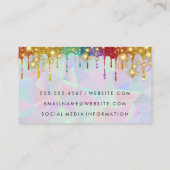 Geometrische glamour Sparkle | Glitter Drip Visitekaartje (Achterkant)