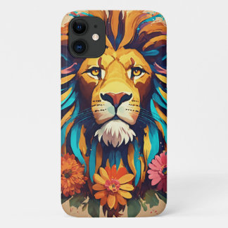 Geometrische Glas in lood Lion iPhone Hoesje ontwe