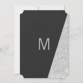 Geometrische glazen zwarte zilverglitter Birthday  Kaart (Achterkant)