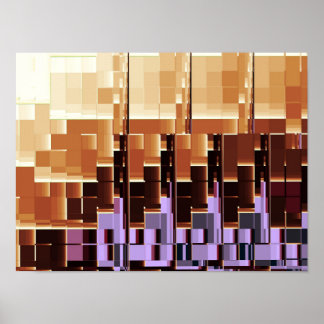 Geometrische Glitch Abstracte Digitale Kunst Poster