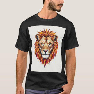 Geometrische Glitch Lion T-shirt ontwerp
