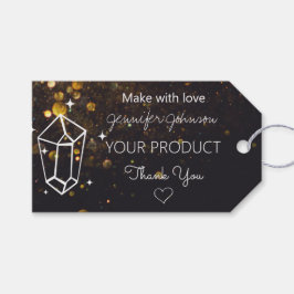 Geometrische glitter op zwart cadeau Label Cadeaulabel