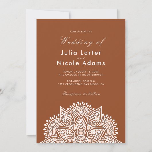 Geometrische Glitterende Metallic Luxe Bruiloft Kaart (Voorkant)
