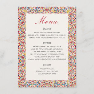 Geometrische Glitterende Metallic Luxe Trouw Menu