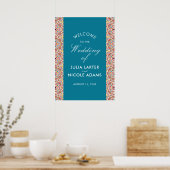 Geometrische Glitterende Metallic Luxe Trouw Poster (Keuken)