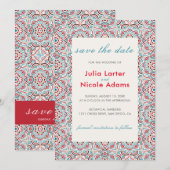 Geometrische Glitterende Metallic Luxe Trouw Save The Date (Voorkant / Achterkant)