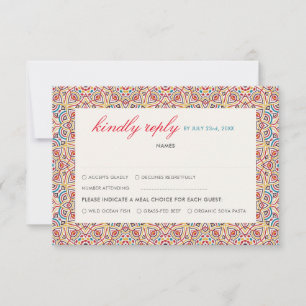 Geometrische Glitterende Metallic Luxe Trouwdag RSVP Kaartje