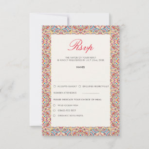 Geometrische Glitterende Metallic Luxe Trouwdag RSVP Kaartje