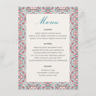 Geometrische Glitterende Metallic Luxe Trouwfeest Menu