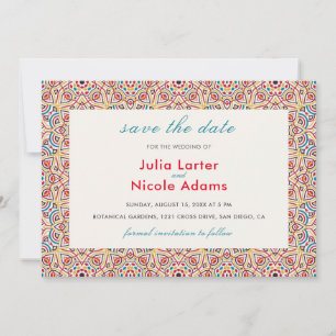 Geometrische Glitterende Metallic Luxe Trouwfeest Save The Date